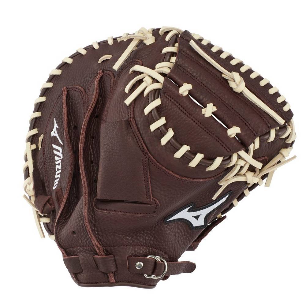 Mens Mizuno Franchise Series 33.5" Baseball Catchers Mitt Coffee/Silver Philippines (SVGKCU835)